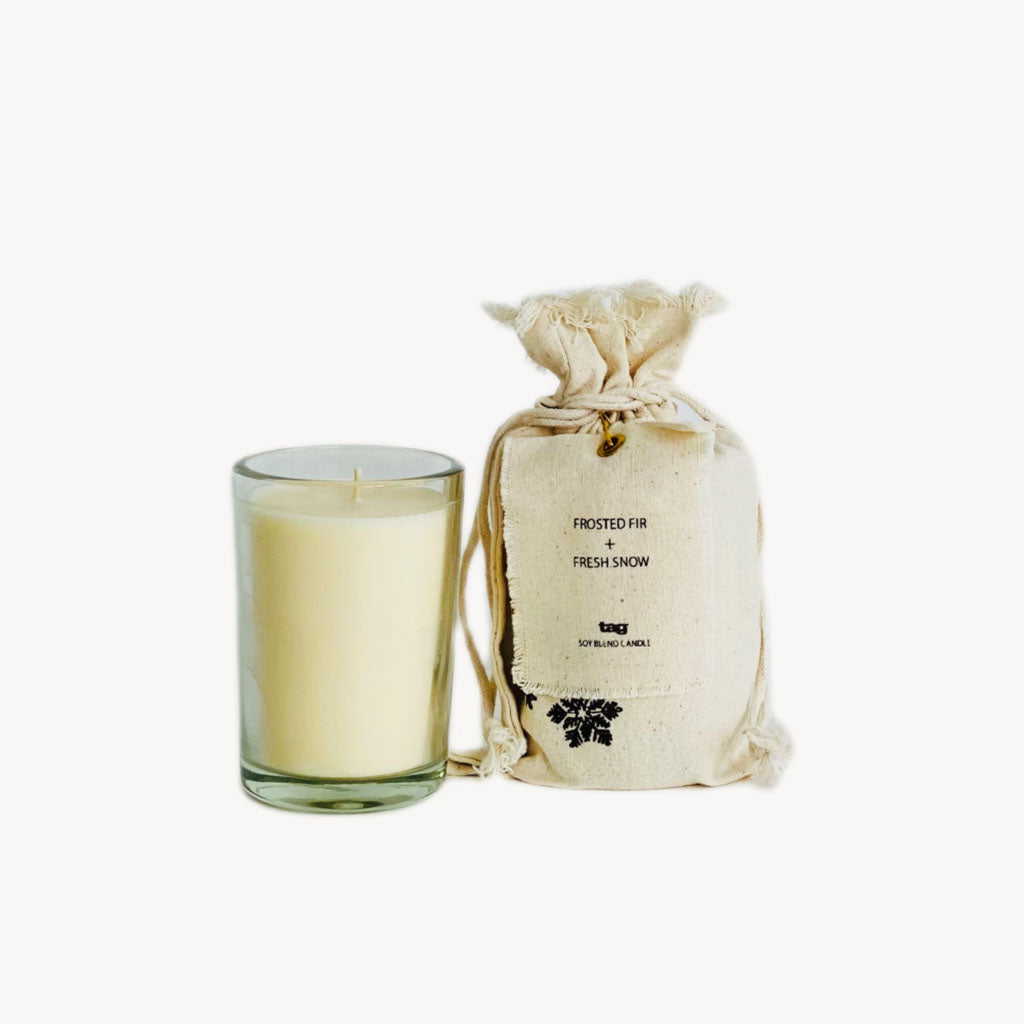 This candle is the perfect go-to gift for the eco-friendly friend or family member! It is accented with unique fragrances and a cotton wick. It is placed inside of a light canvas bag.